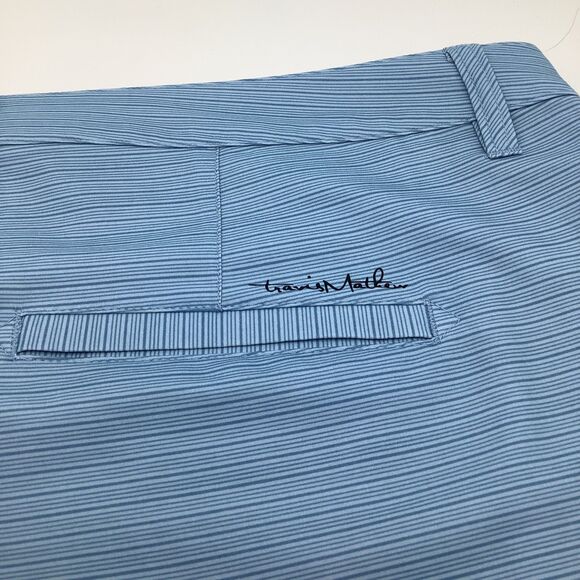 Travis Mathew Mens Golf Shorts Blue Striped Size 42 - Picture 6 of 9